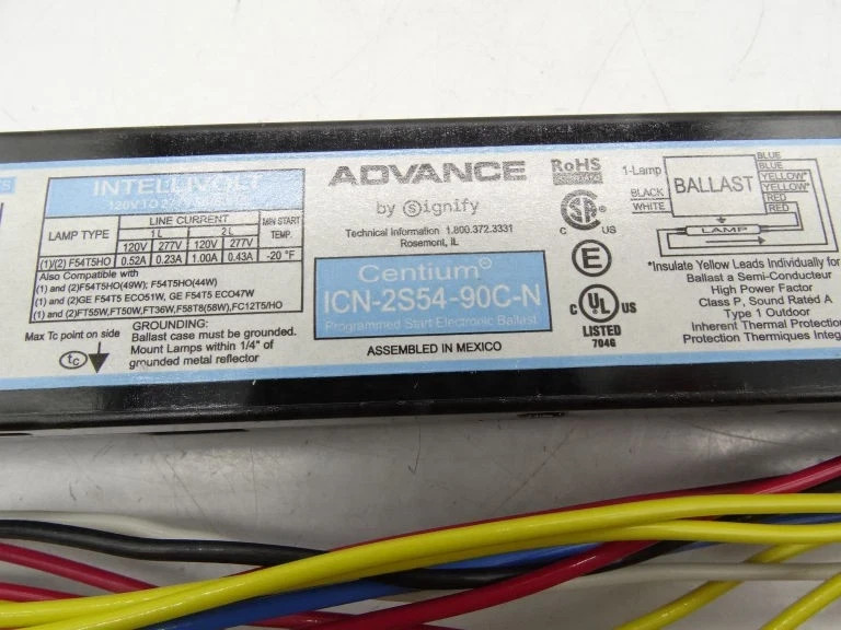 Advance Icn-2S54-90C-N 117 To 120 Watts, 1 Or 2 Lamps, Electronic Ballast