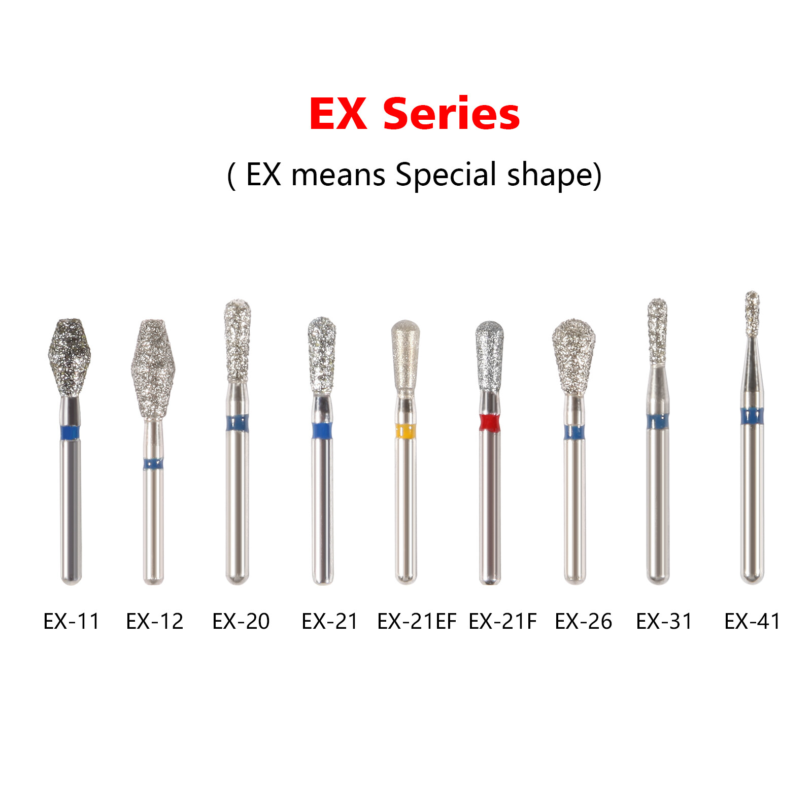 5Pc/pack Dental Fresas de diamante Bur Fit High Speed Handpiece Friction Grip DS