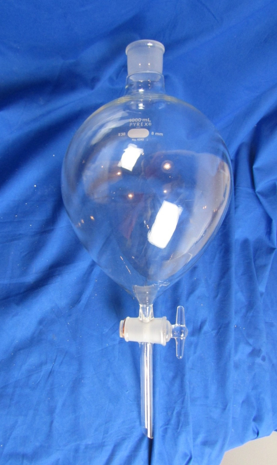 Pyrex 4000mL Separatory Funnel #38 Stopper Neck #6340