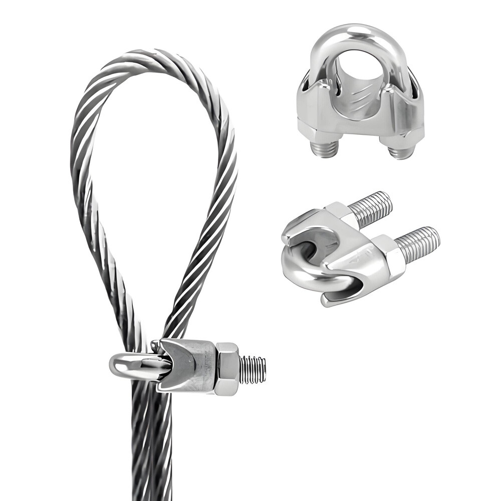Wire Rope Grips Steel Cable Grip Clamp U Bolt 2mm 3mm 4mm 5mm 6mm 8mm to 20mm