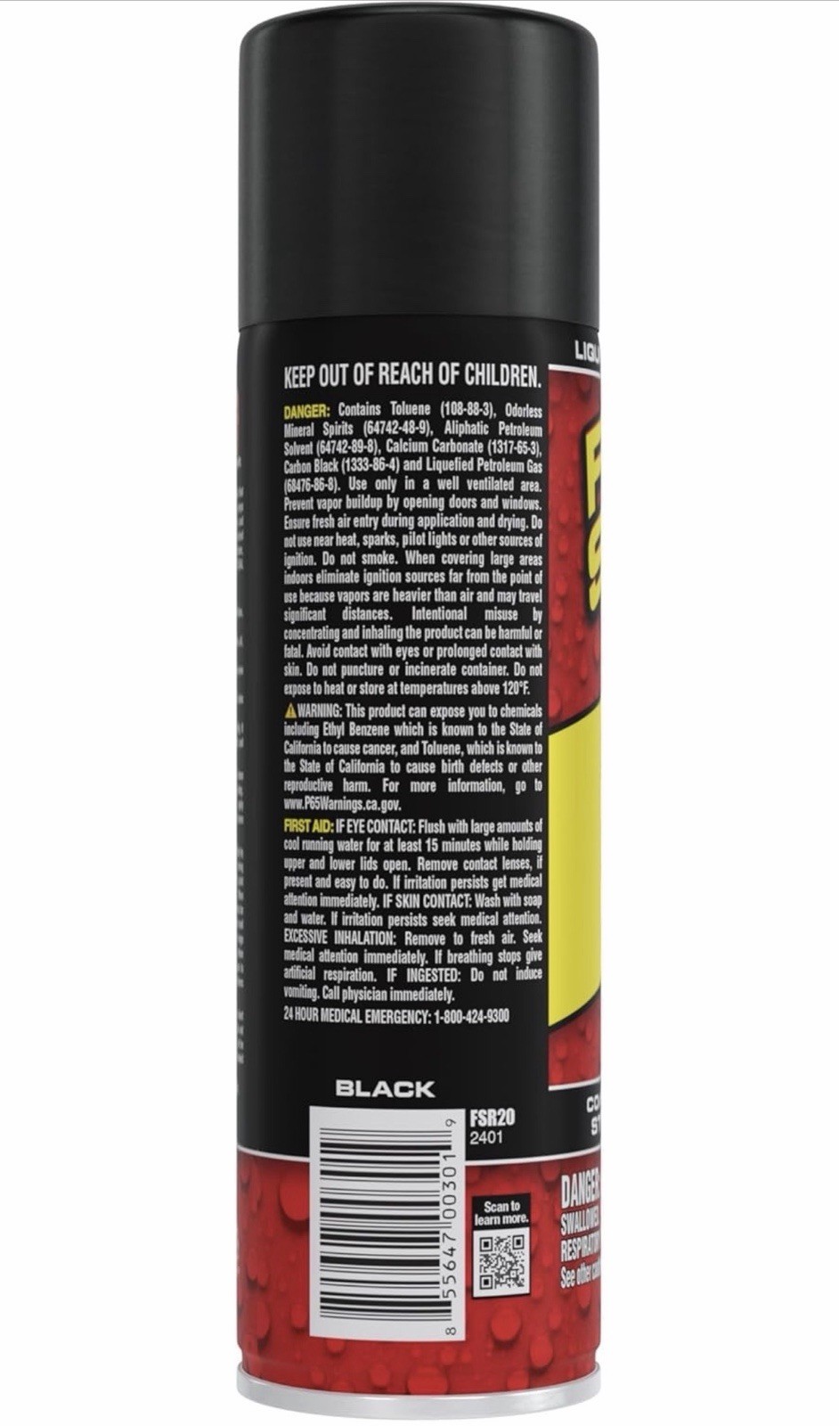 Flex Seal Spray Rubber Sealant 14 oz – Black – Waterproof Coating – Pack of 6