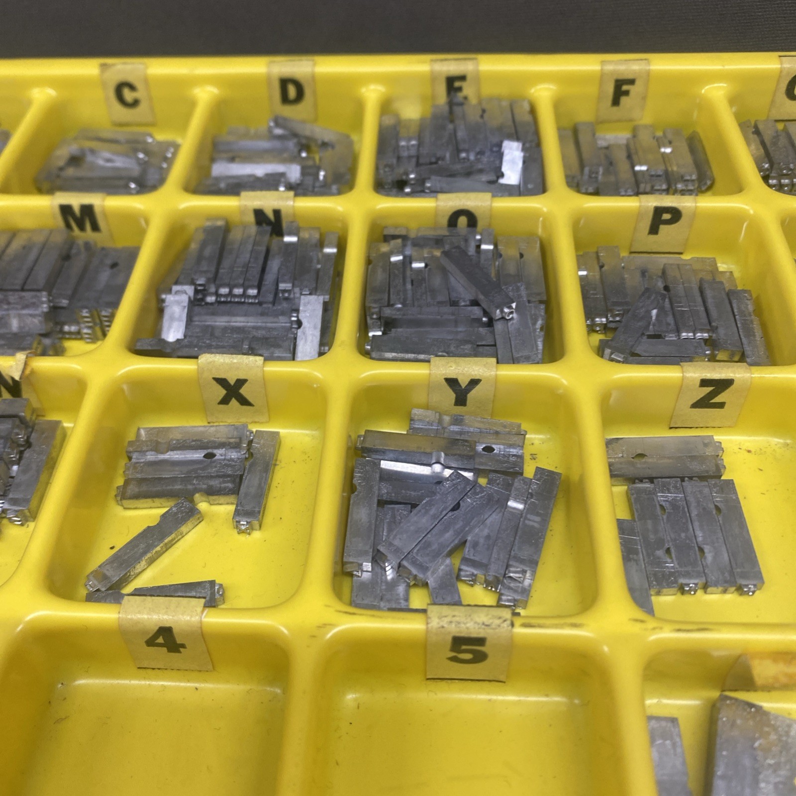 Warner Rubber Stamping Matrices 14S Large Lot 3.75 Lbs Lower Case