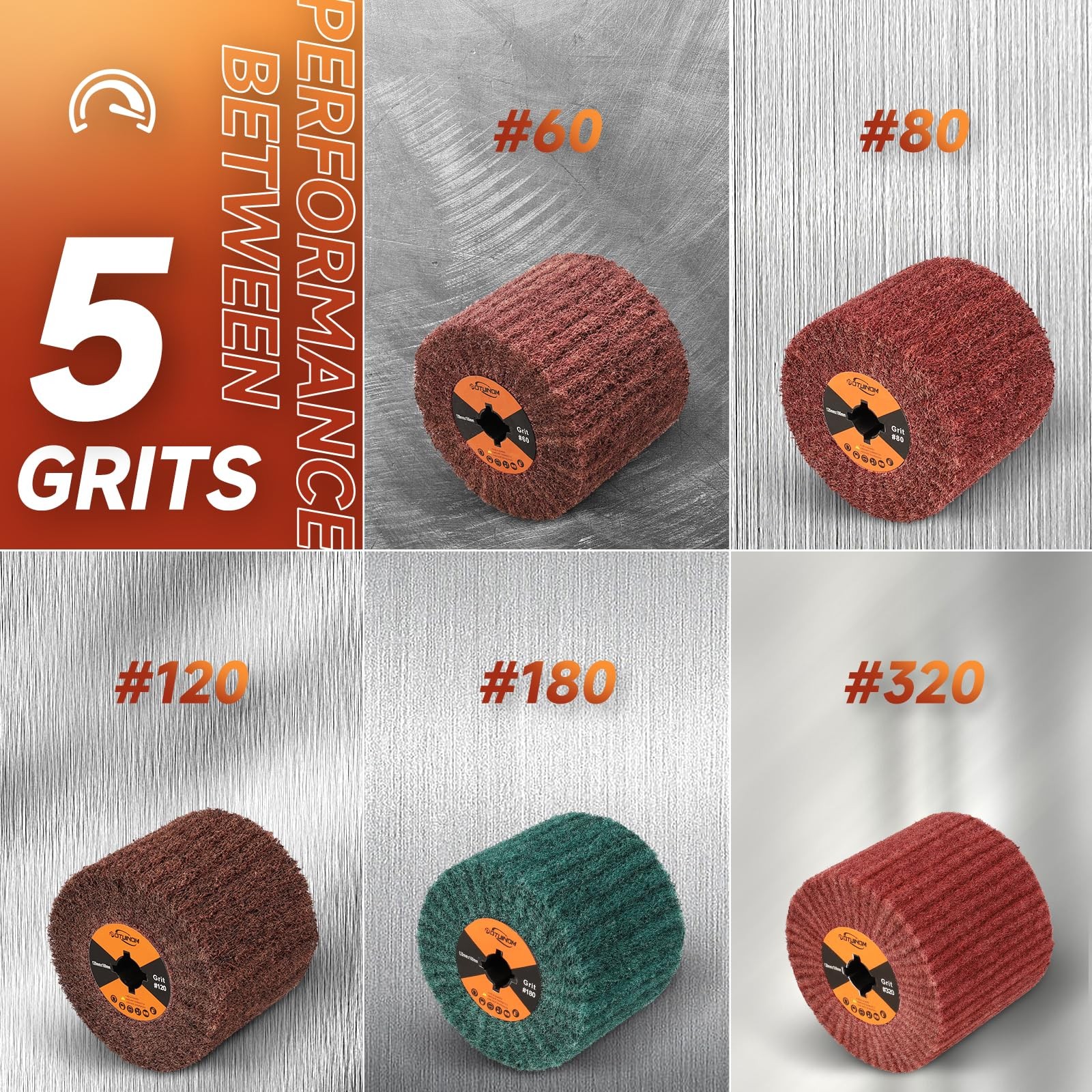 Non-Woven Wheel Surface Conditioning Tool, 120 Grit 120 x 100 x 19 mm Abrasiv…
