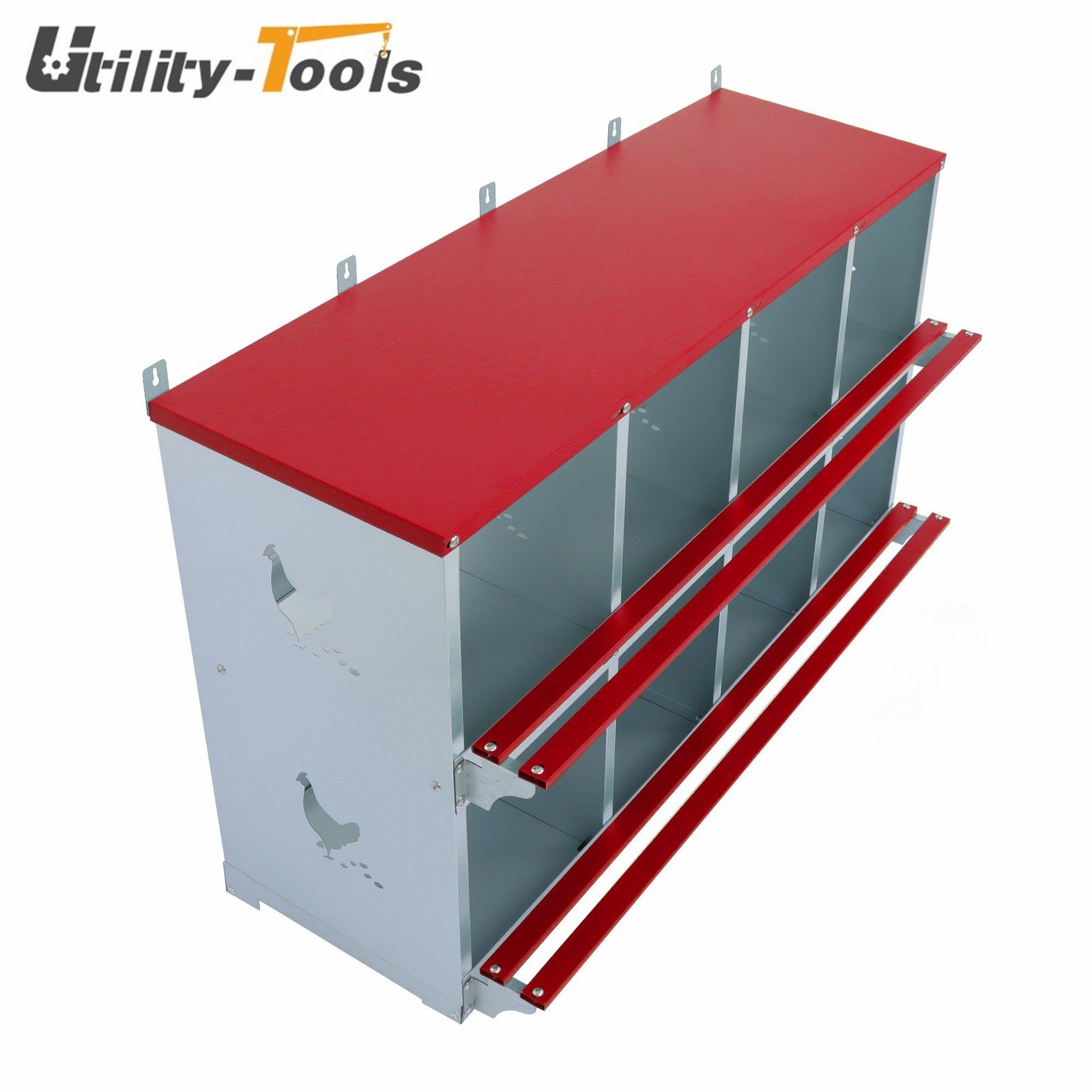 Durable Materials Chicken Nesting Boxes 8 Compartment Metal Poultry Nest Box