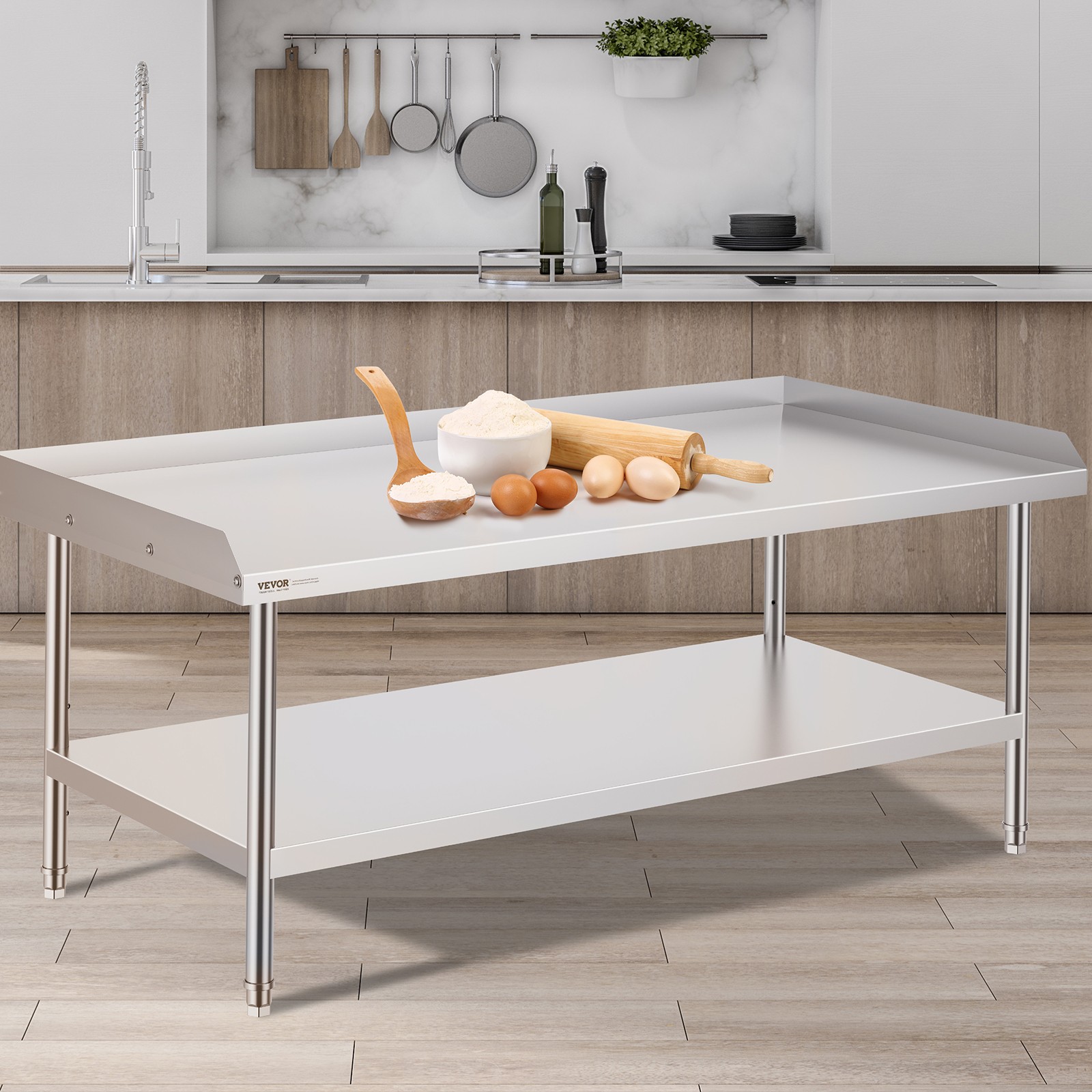VEVOR Stainless Steel Work Table 30″x60″ Commercial Food Prep Table Restaurant