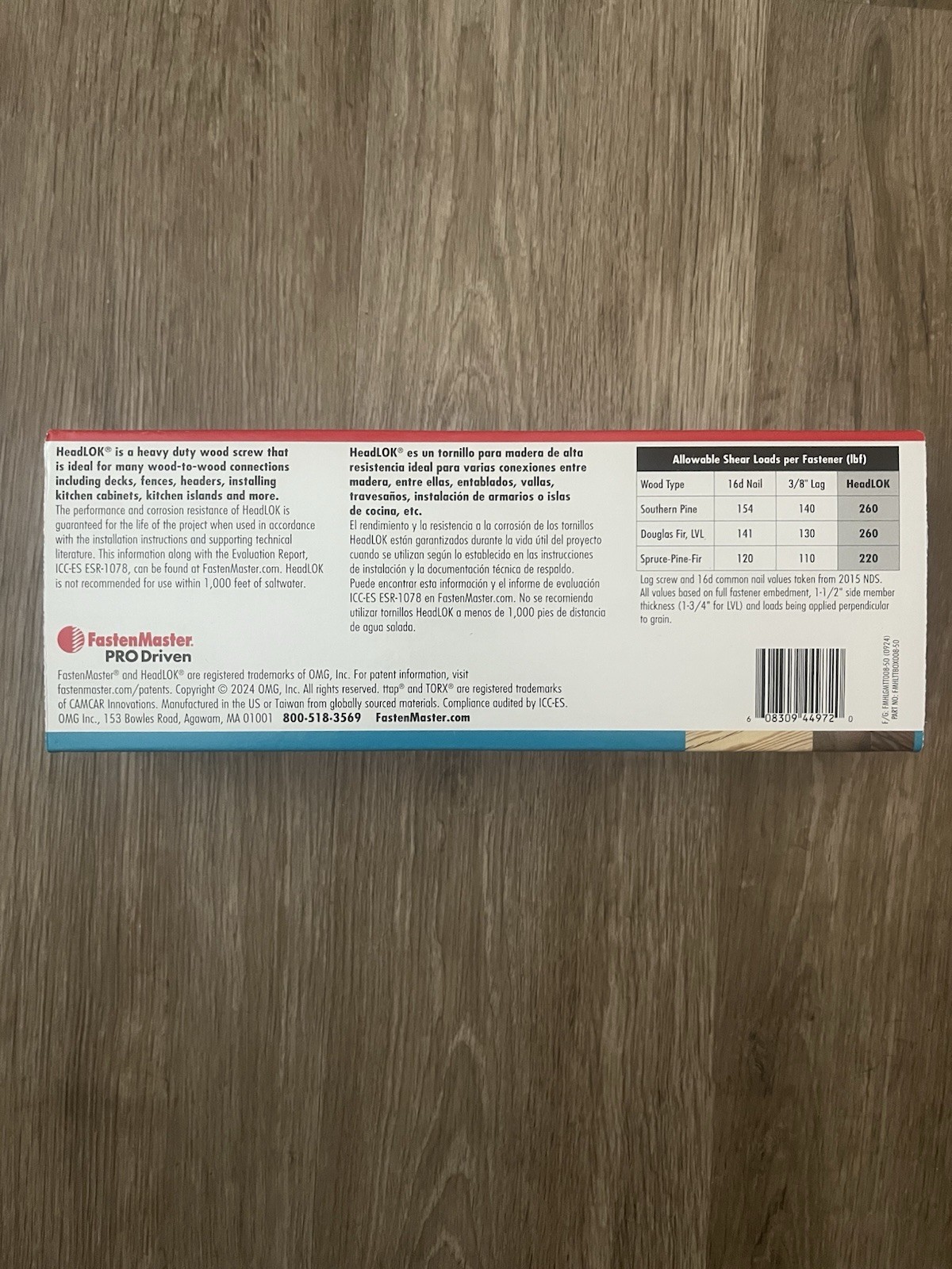Fastenmaster 8” HeadLOK Screws 50 Count