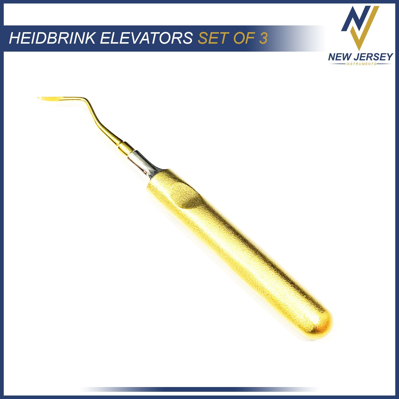 3 Pcs Dental Root Elevators HEIDBRINK Oral Surgery Luxating Root Picker Elevator