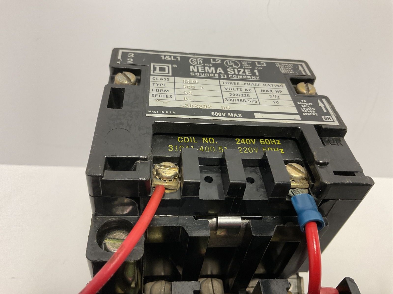 Square D Open Starter Nema Size 1 CLASS 8536 ,SCO3,SERIES B, 31041-400-51