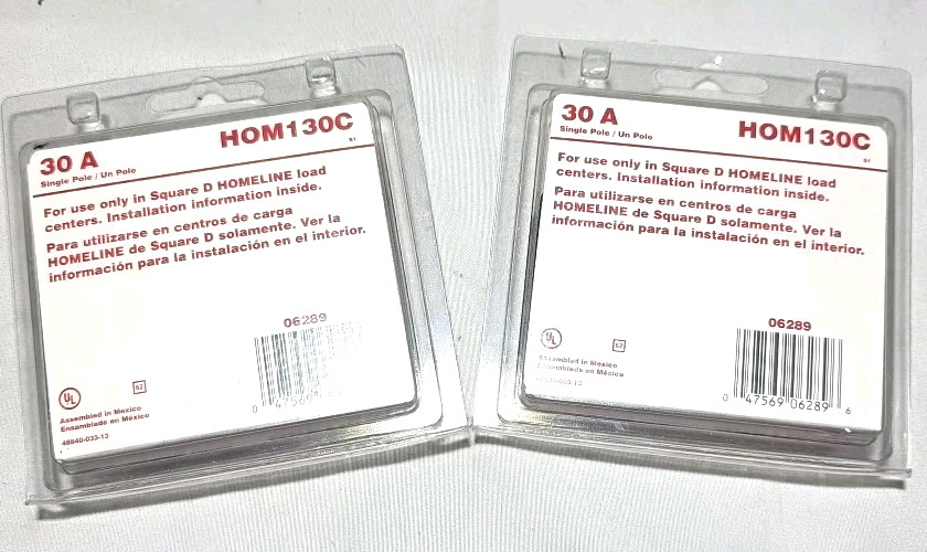 Lot Of 2 Square Circuit breaker 30A HOM130C