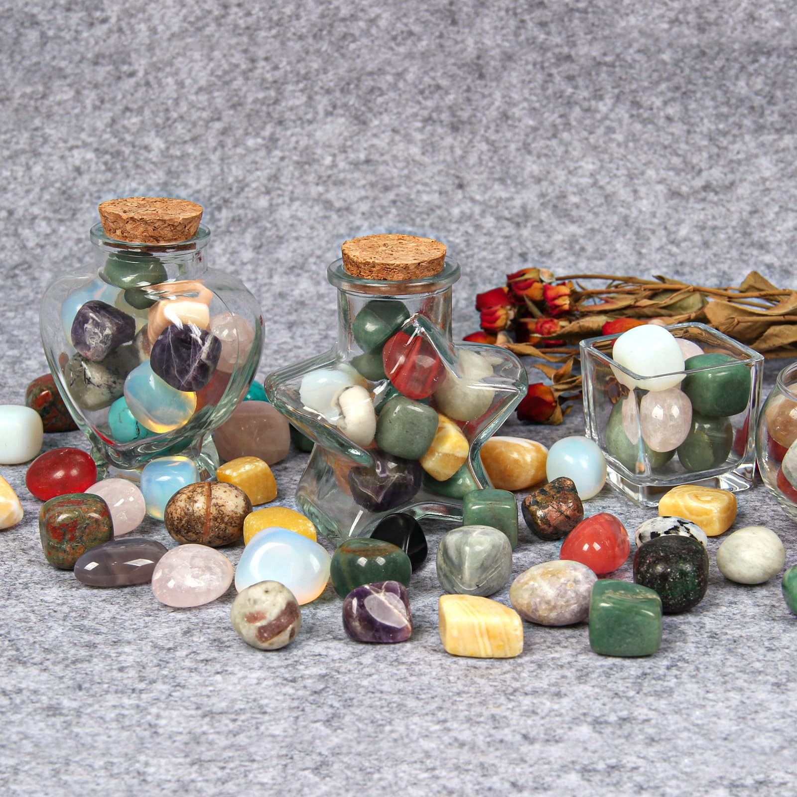 Orientrea 3.5Lb Warm Color Mixed Large Tumbled Crystal Stones Bulk 1-1.3 Approx