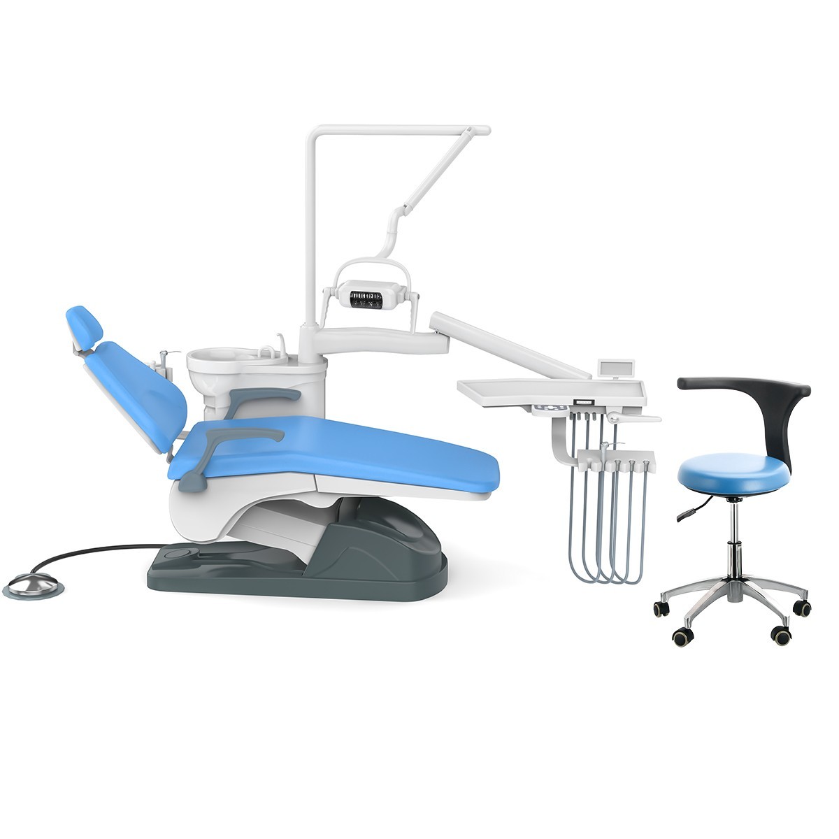 110V Dental Unit Chair Computer Controlled DC Motor PU Leather & Stool CE FDA