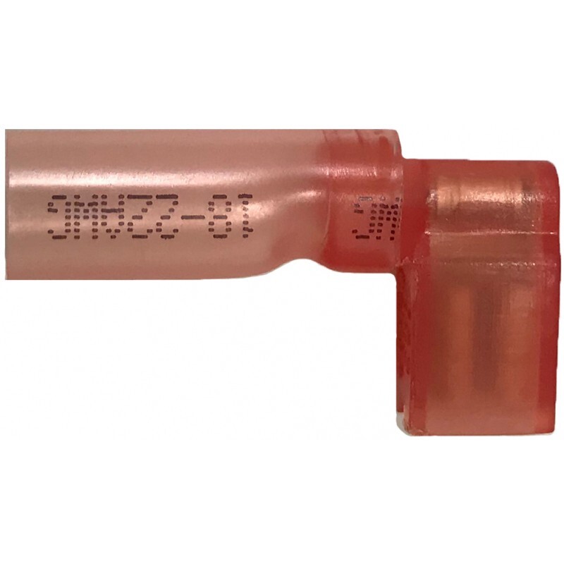 Heat Shrink Crimp Flag Terminal Quick Disconnect 22-18 Gauge .250 Tab – 10 Pack