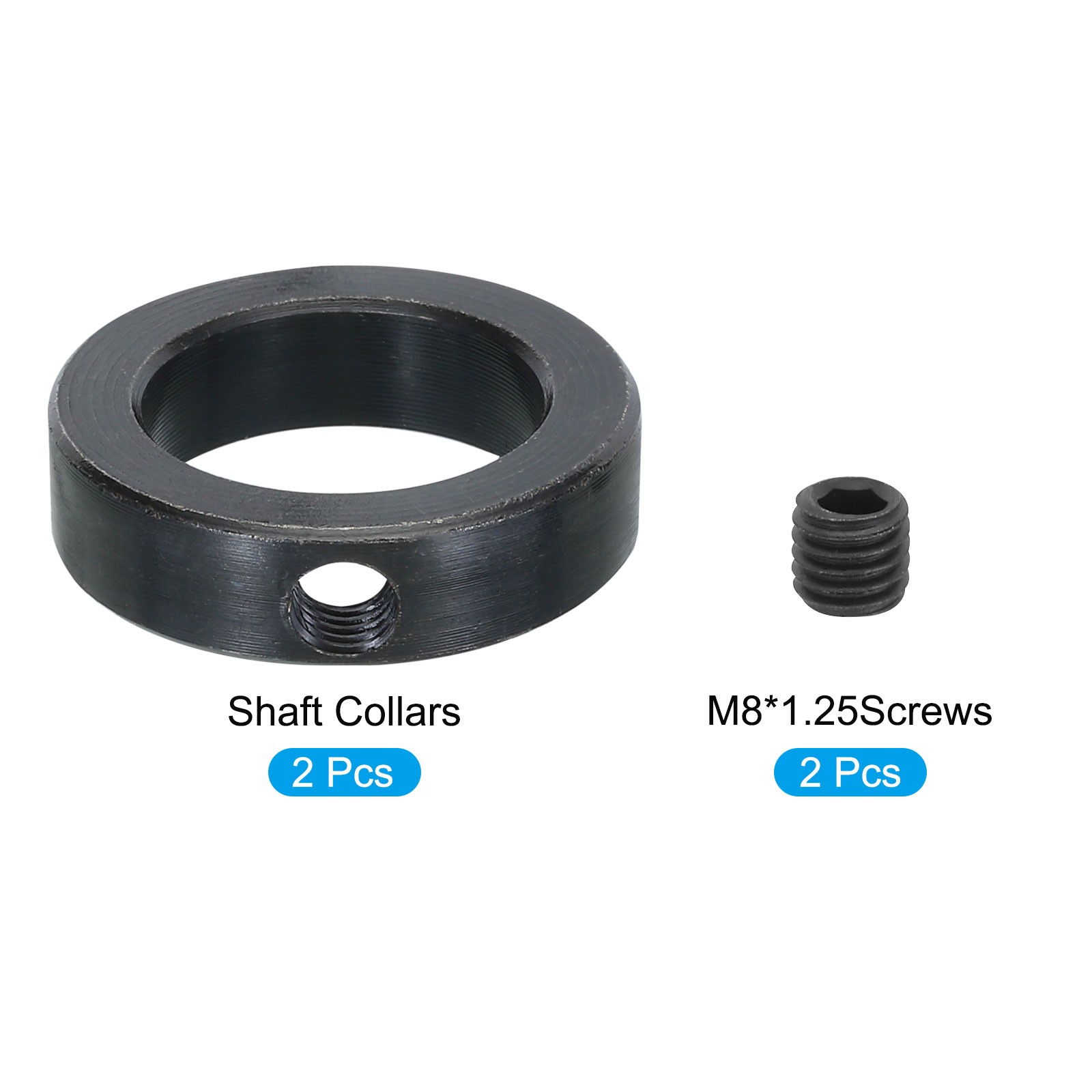 2Pcs Shaft Collar 1 Inch Bore Carbon Steel Set Screw Black