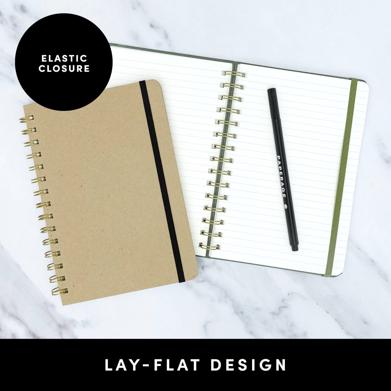 PAPERAGE Graph Paper Spiral Notebook & Journal, (Cognac), Pack of 1, Cognac