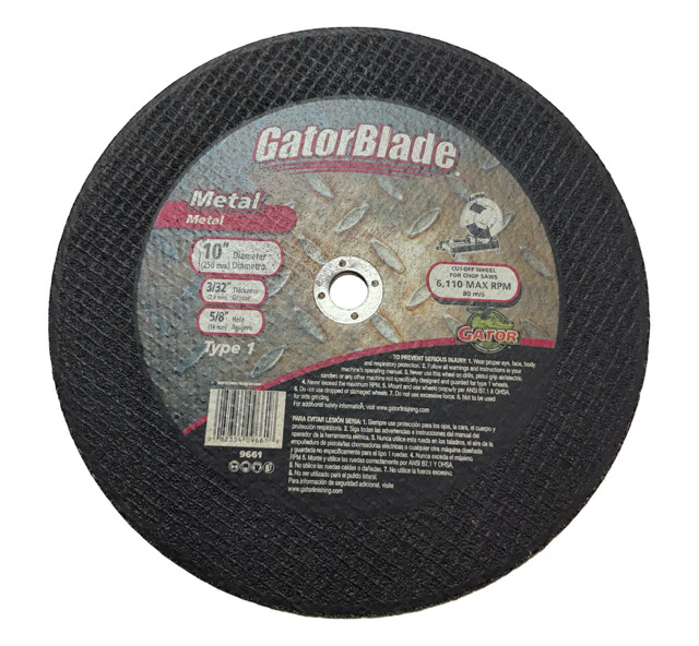 Gator Blade 10″ x 3/32″ x 5/8″ Metal Chop Saw Cut-Off Wheel Type 1