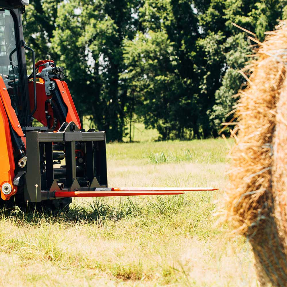 Titan Attachments HD Skid Steer Hay Frame Attachment, Two 39″ Hay Spears