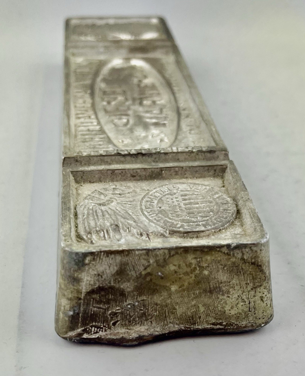 United American Metals Babbitt Ingot Marine Diesel Syracuse Metals 4lbs+ Vintage