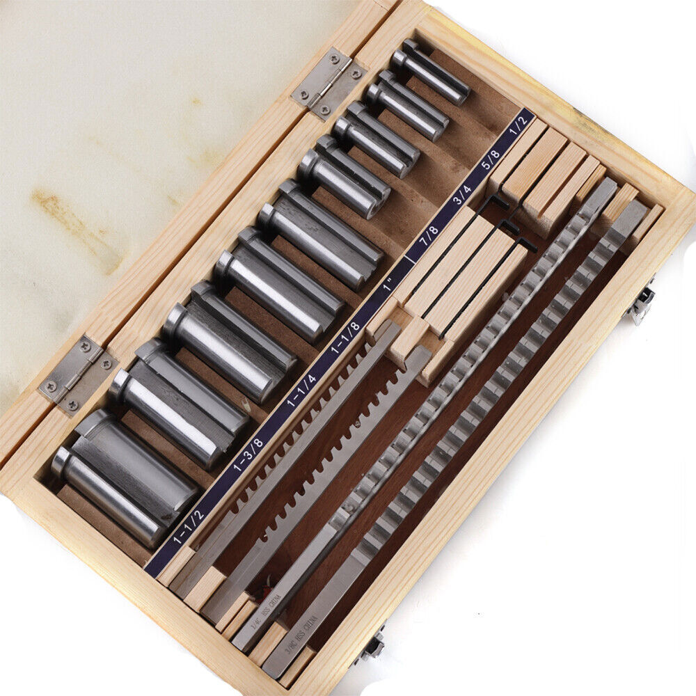 18 * HSS Keyway Broach Set Inch Size Broaches Bushings Shim CNC Metalworking Set