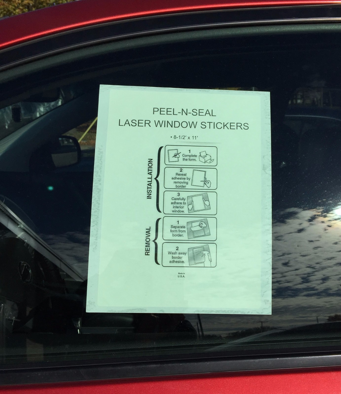 Blank White Laser Window Stickers • 1 Part • 500 Quantity • (#8511) • (P7)