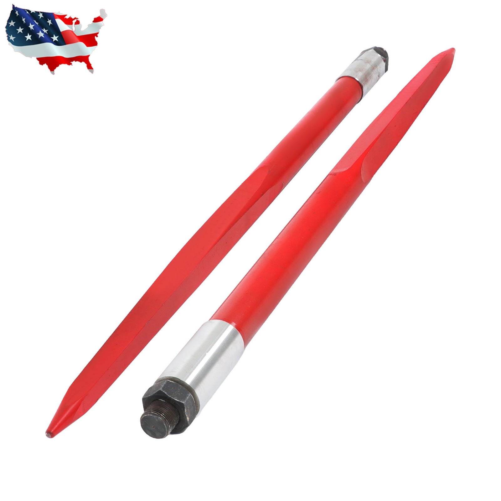 2Pcs 3000lbs Capacity 39″ Square Hay Bale Spear Spike Fork For Tractor Loader