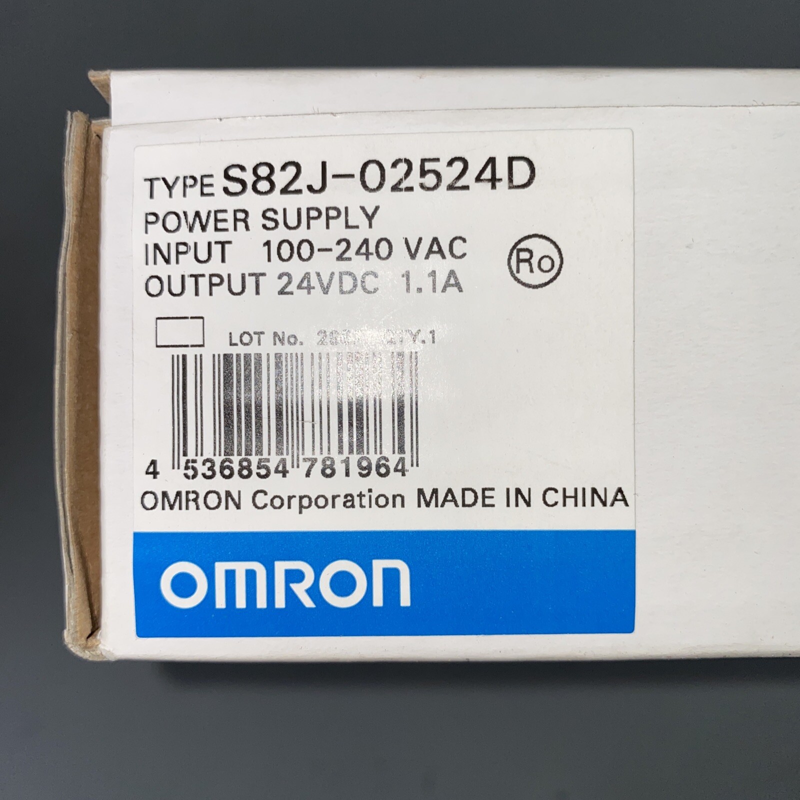 NEW OMRON S82J-02524D POWER SUPPLY INPUT AC100-240V 50/60HZ 0.8A Out DC24V, TEC