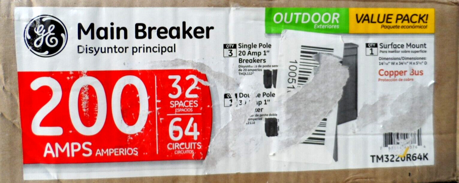 GE 200 Amp 32-Space 64-Circuit Main Breaker Outdoor Load Center Contractor Kit