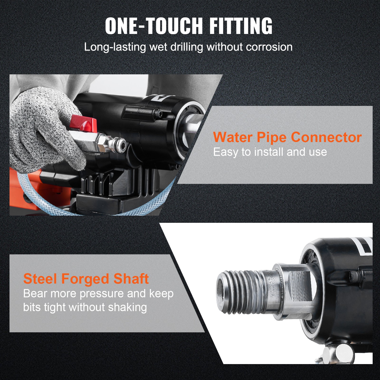 Uimoso Wet&Dry Diamond Core Drill Machine Concrete Core Drill Rig 2500W 750RPM
