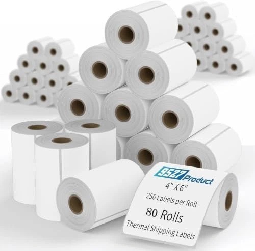 4×6 Fanfold Thermal Labels – 100 Labels Per Stack for Efficient Shipping