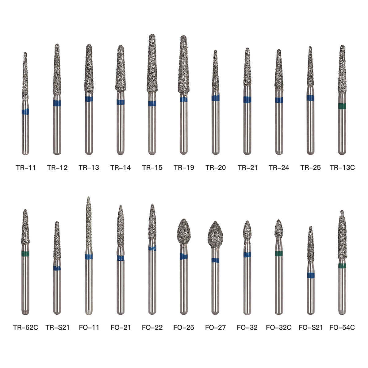 100pcs Dental Diamond Burs For High Speed Handpiece Medium Friction Grip 1.6mm