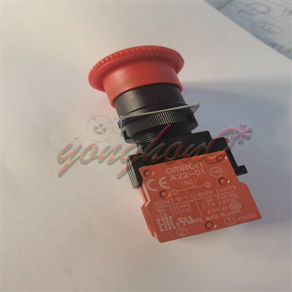 1PCS NEW Omron A22E-M-02 A22EM02 Pushbutton Switch Red BUTTON