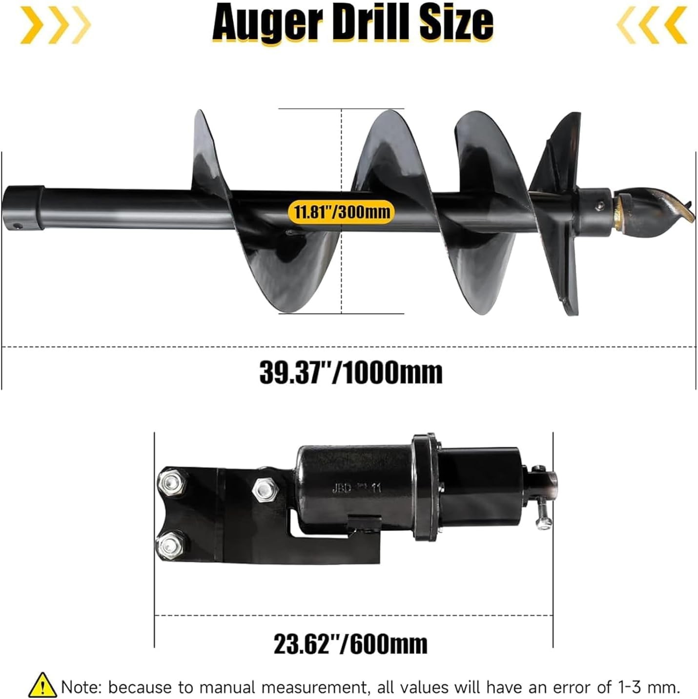 300mm Diameter Auger Drill Fits 0.8-2 Ton Mini Excavator Small Digger Attachment