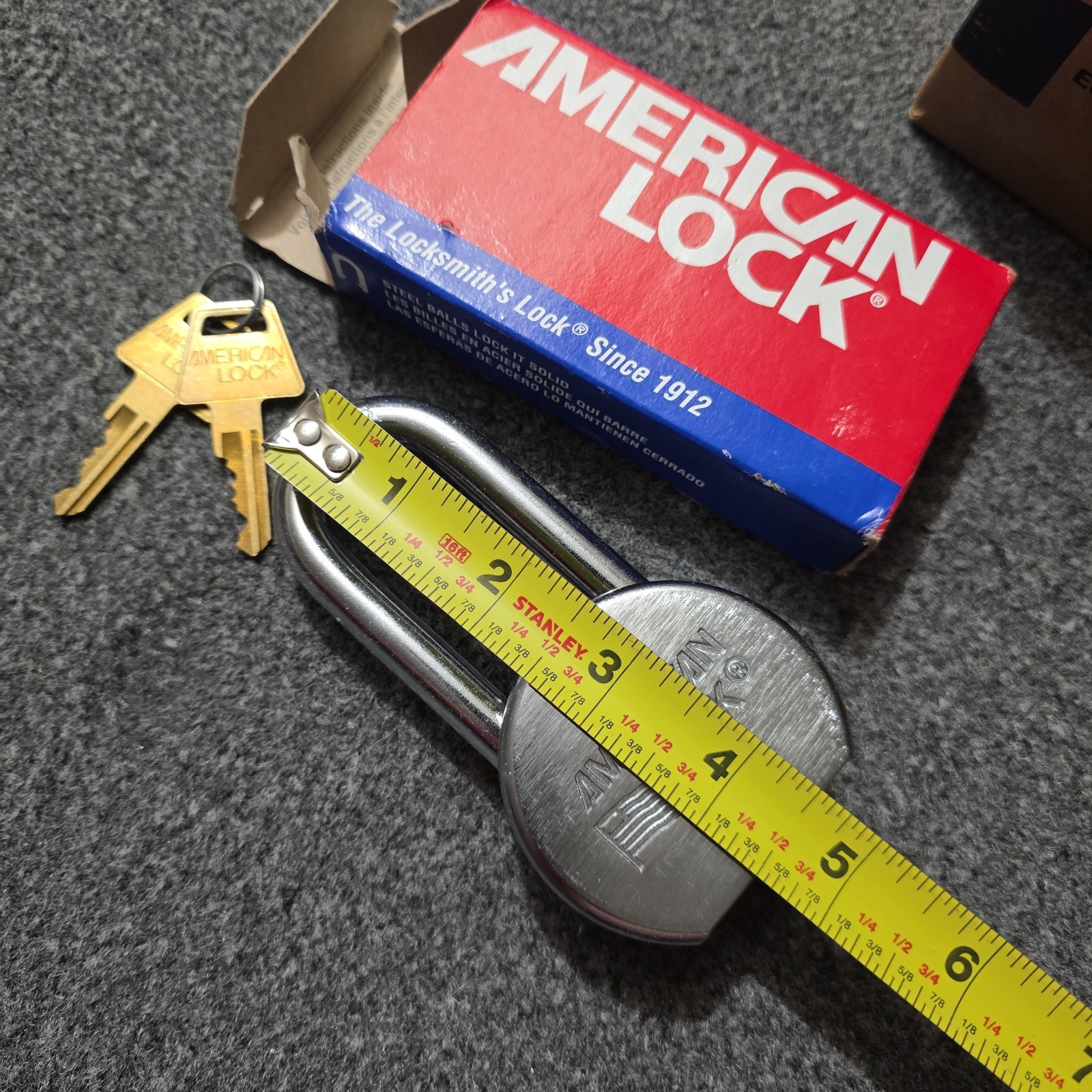 American Lock A701 Solid Steel Body Padlock, With 2 Keys