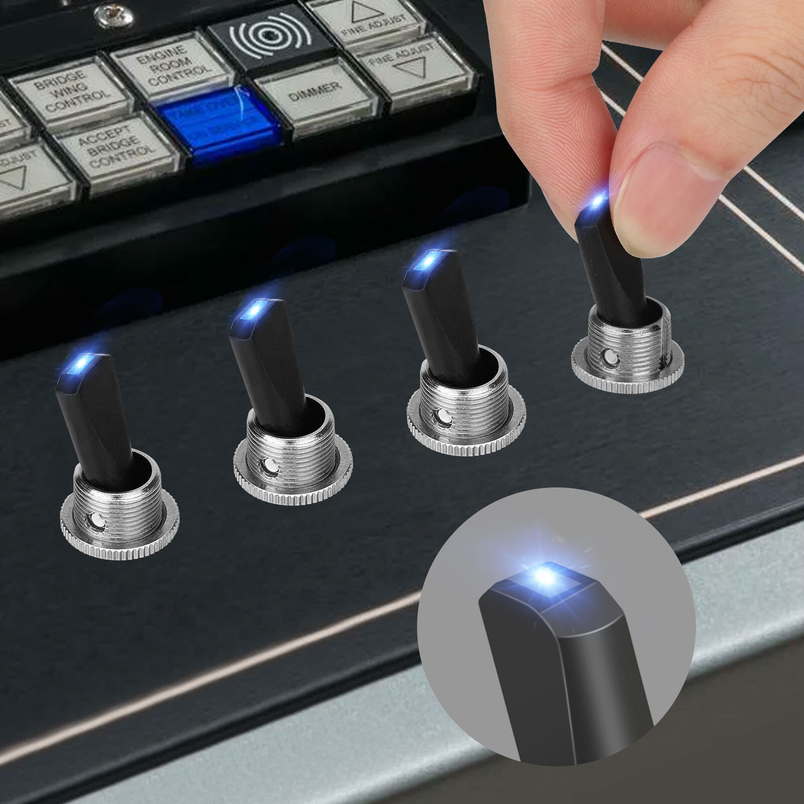 2x Blue LED Light 3Pin Rocker Toggle ON/Off Switch 30A 12V for Car Boat Marine
