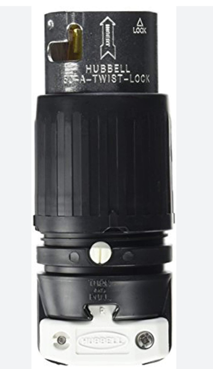 Hubbell 50A C Locking Plug – CS6365C
