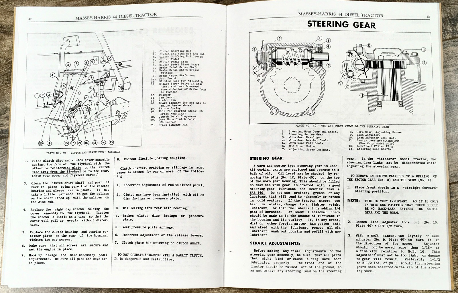 Massey Harris 44 Diesel Tractor Service Repair Parts Owners Operators Manuals