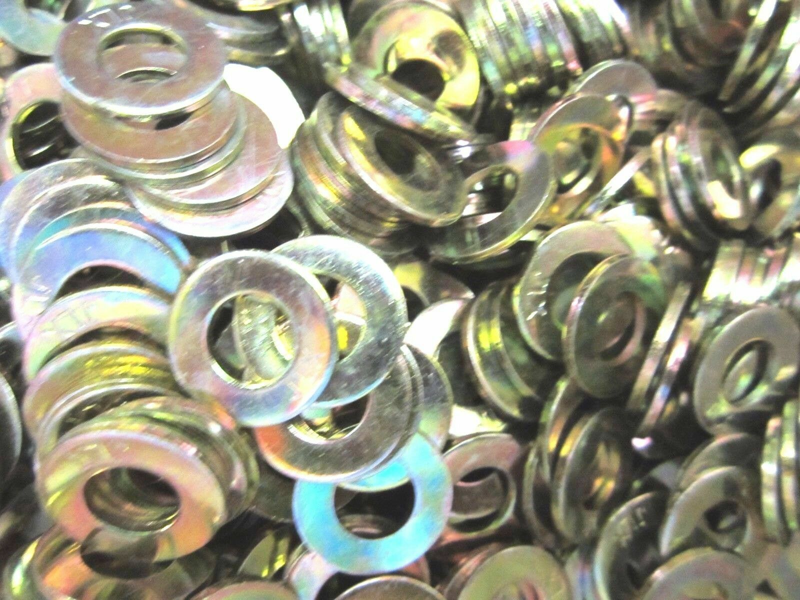 1/4″ Grade 8 SAE Flat Washers Yellow Zinc 500 Pieces