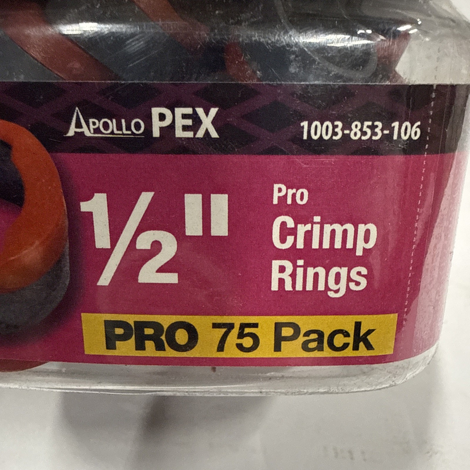 Apollo Crimp Rings 1/2 in. Copper Pro Pack, APXCR12LTJR, PACK OF 75