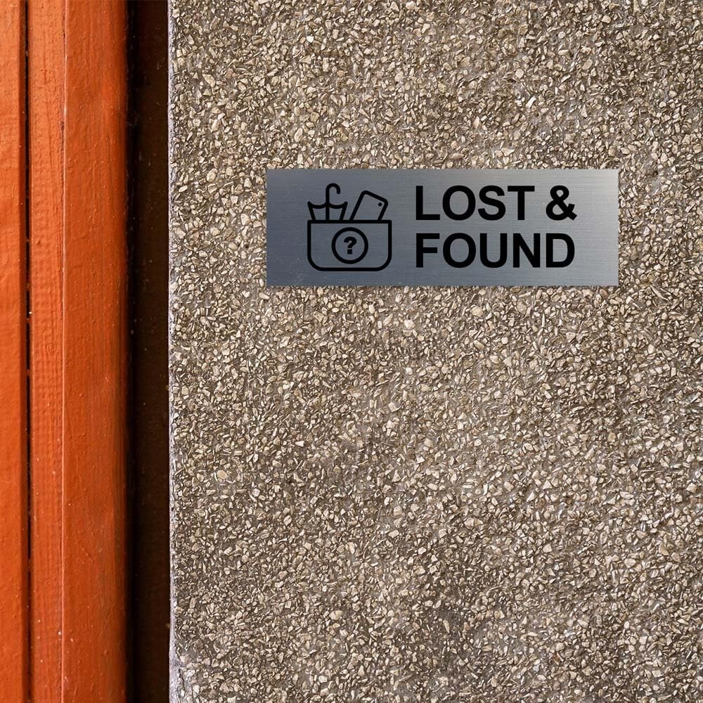 Basic Lost And Found Sign Brushed Gold – Large