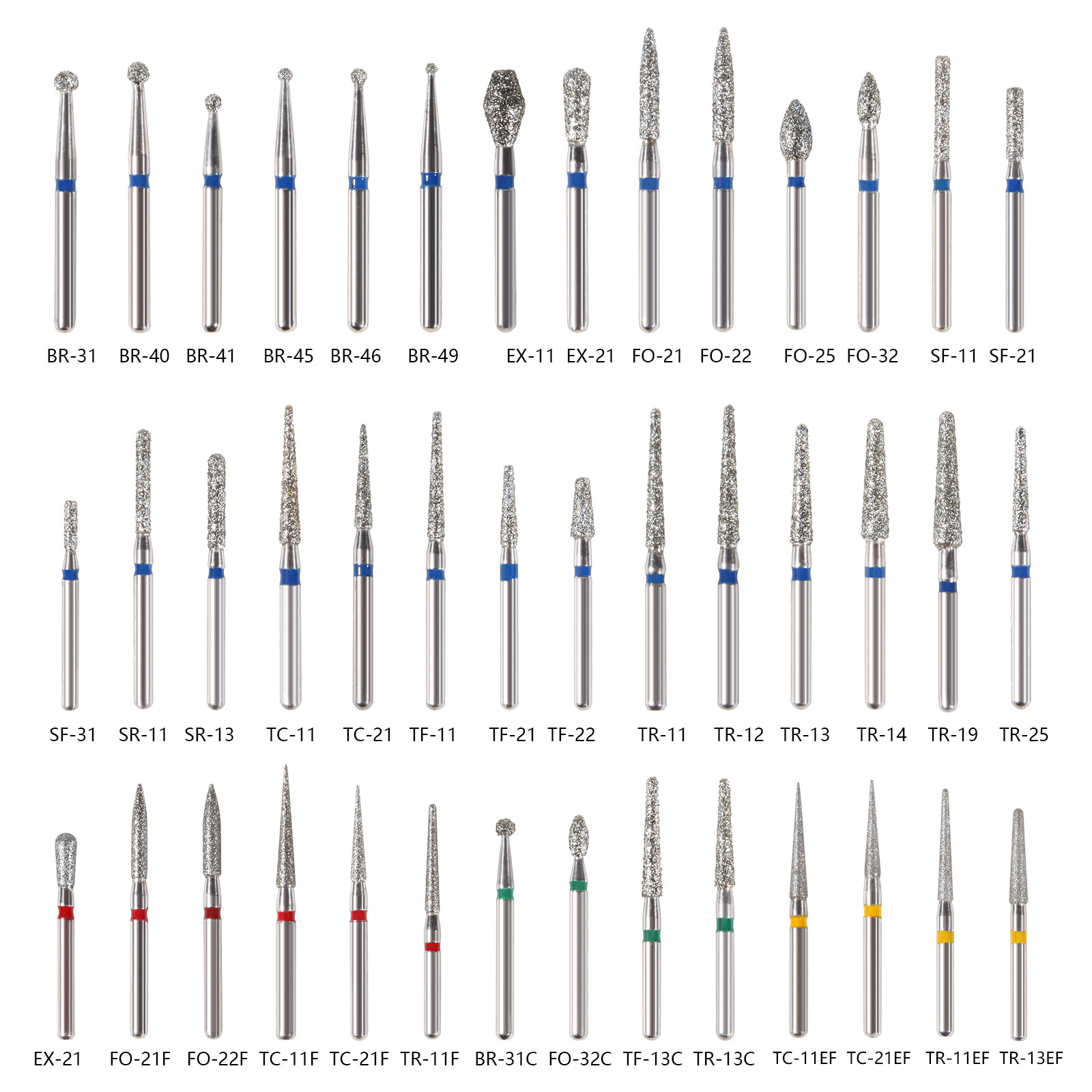 Dental Diamond Burs for High Speed Handpiece Medium FG1.6mm BR ball Round tr