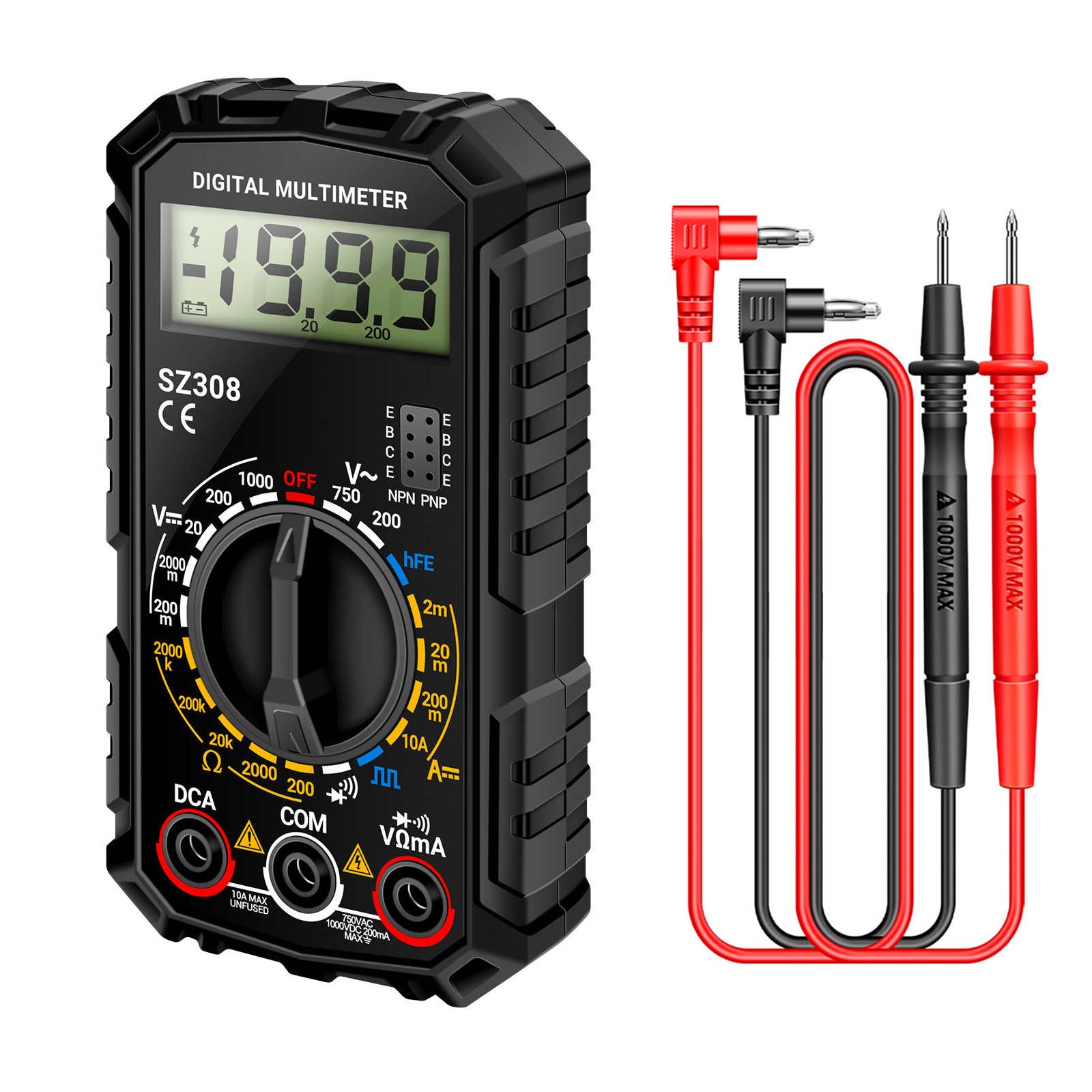 Auto Manual Multimeter for DC AC Voltage Current Resistance Diode Wave Output