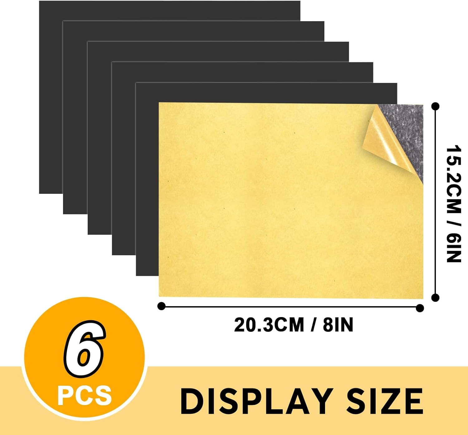 Magnetic Sheet with Adhesive Backing 6 X 8, 6 Pack | Magnet Paper Sheets for Cla