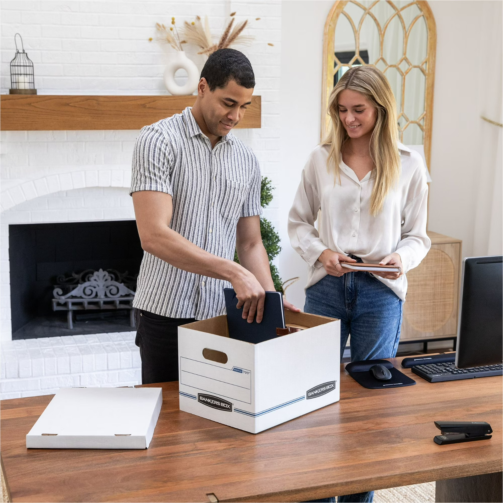 Bankers Box Basic Duty Letter/Legal File Storage Box with Lids, 10 Pack, White