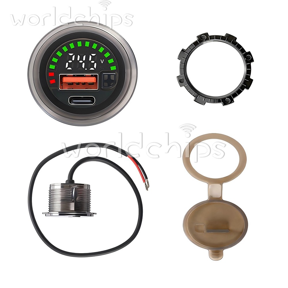 DC 7-30V Waterproof Digital Voltage Battery Capacity Level Indicator Voltmeter