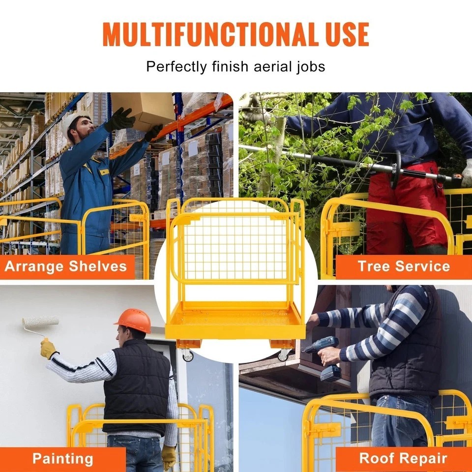 Forklift Safety Cage, 1200 lbs Load Capacity, 36 x 36 inches Folding Forklift