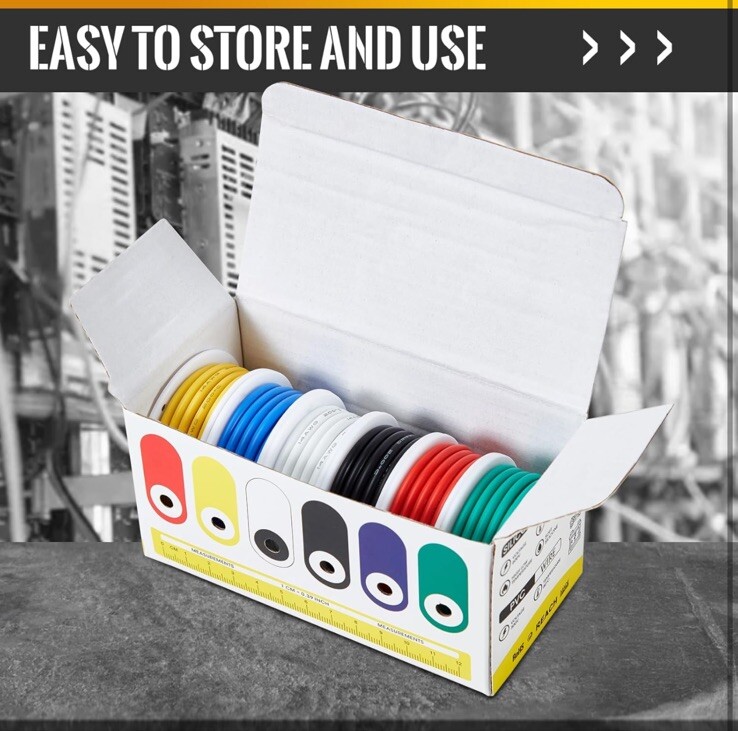 14 Gauge Wire, 6 Colors Automotive Wire(Each 10 Ft/3 Meters), Electrical Wire