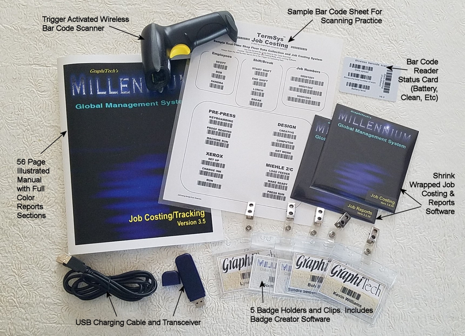 Light Manufacturing: Job Cost/Time/Location Tracking Real-Time (Reg $1795)