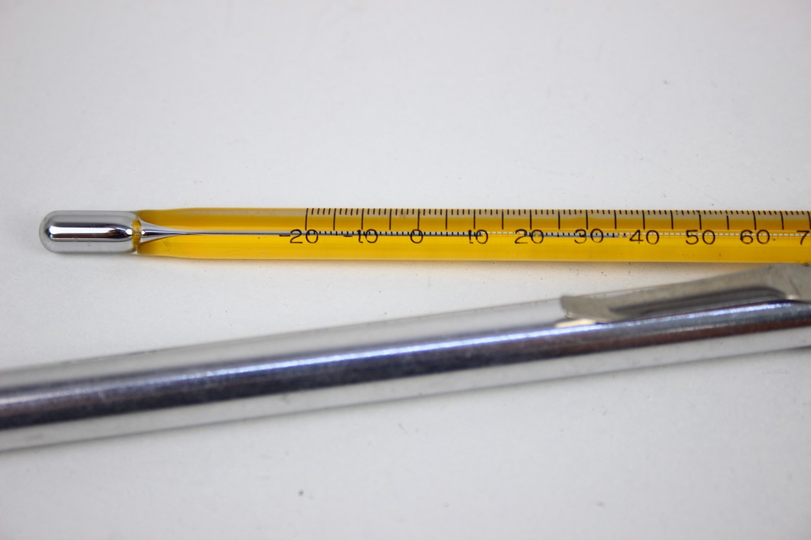 Ertco 535 Glass Pocket Thermometer, -20 to 100 C Aluminum Protective case