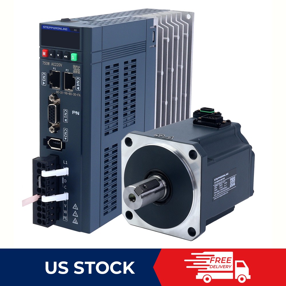 STEPPERONLINE PROFINET 750W 1000W AC Servo Motor Kit 3000rpm 17-Bit Encoder IP67