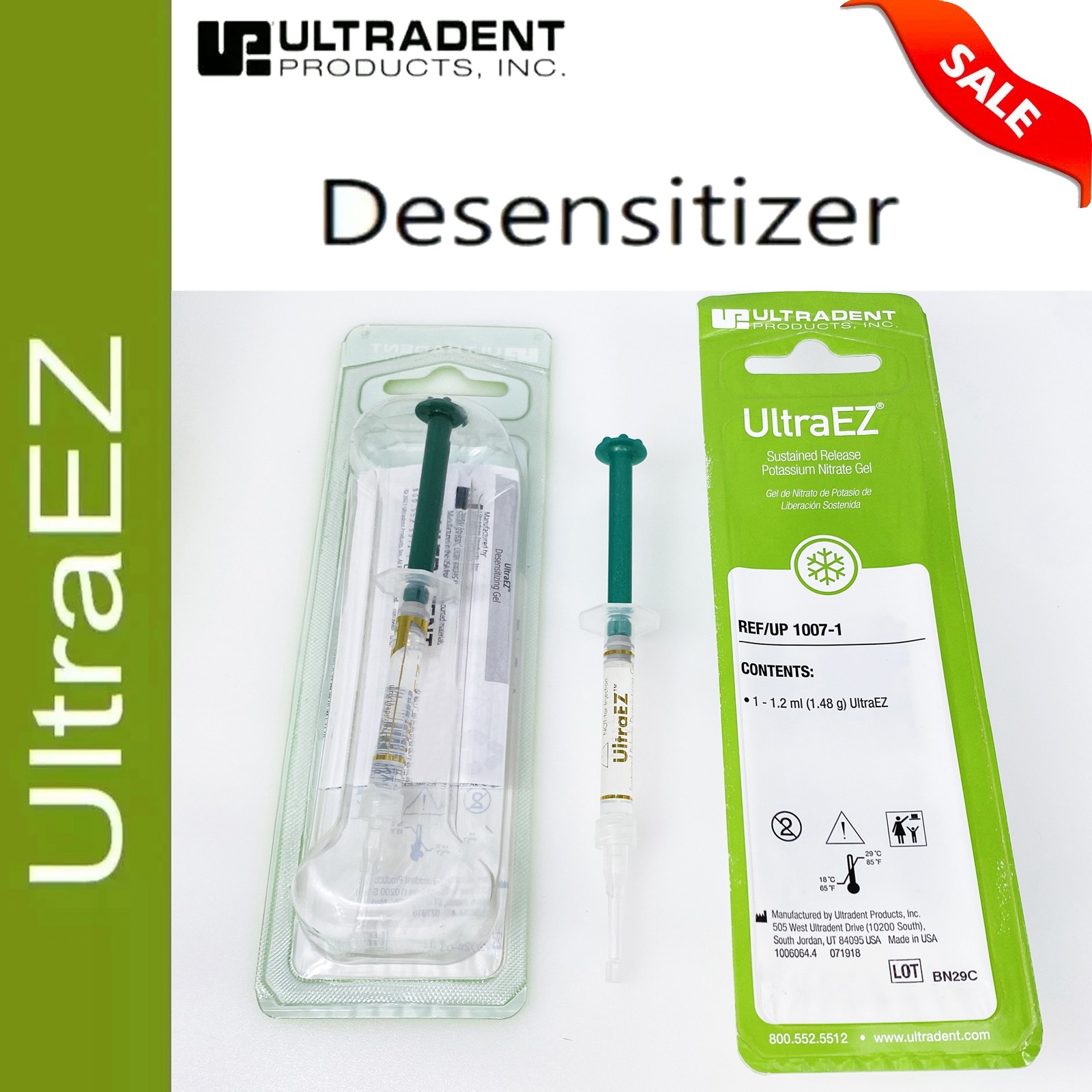 Ultradent UltraEZ Desensitizing Gel Dental Desensitizer Tooth Sensitivity 4×1.2
