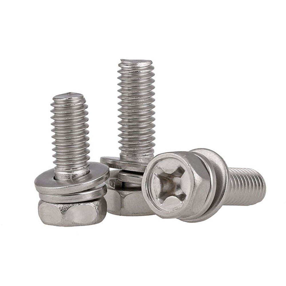 A2 Stainless Steel M3-M10 Hexagon Head Bolts Phillips Screws+Spring/Flat Washers